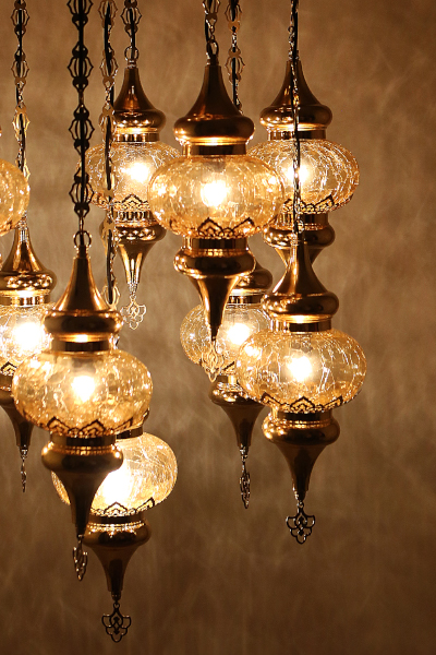 11in1 No.3 Size Ottoman Design Laser Gold Chandelier